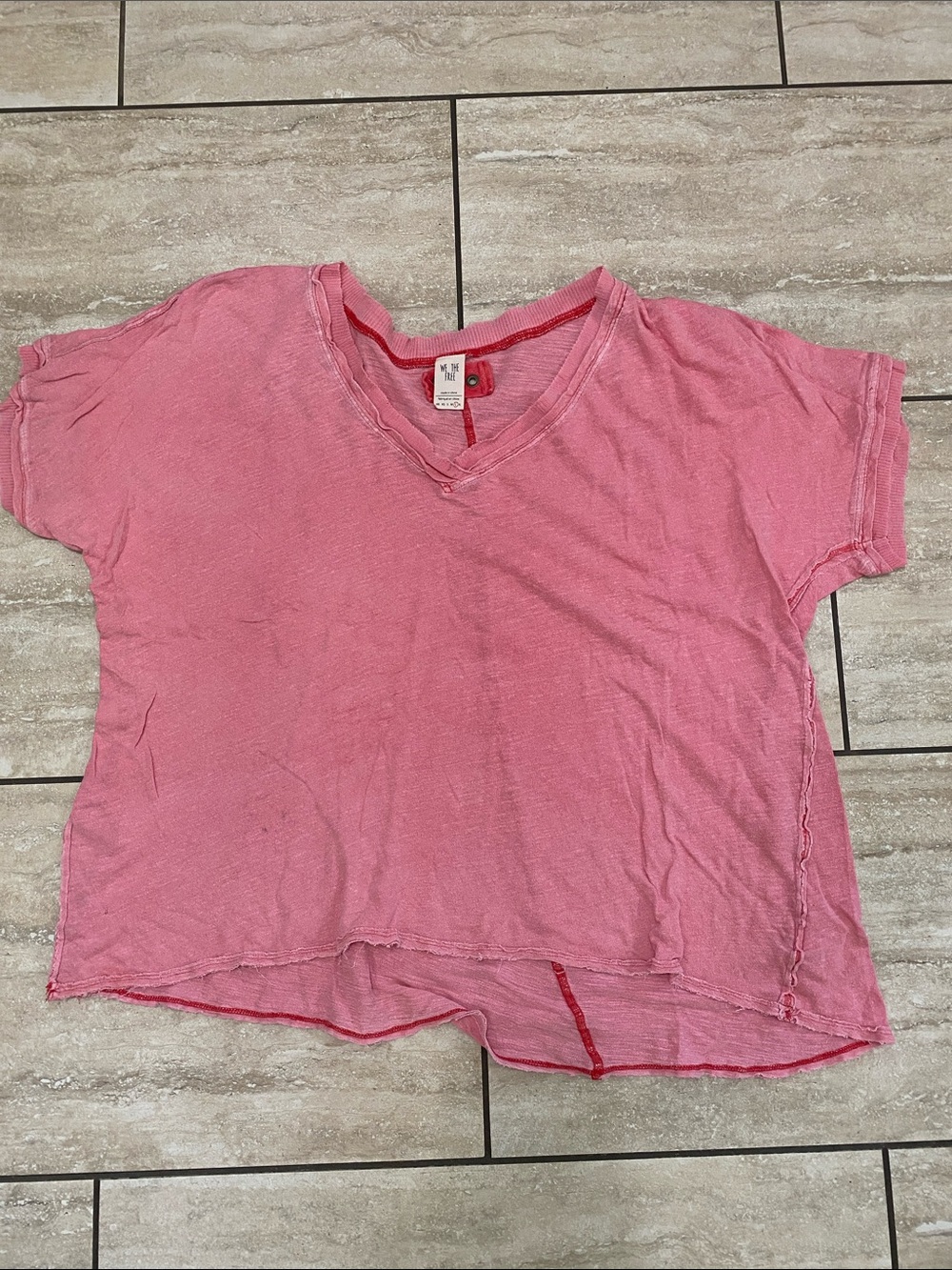 We The Free Pink V-Neck Tee